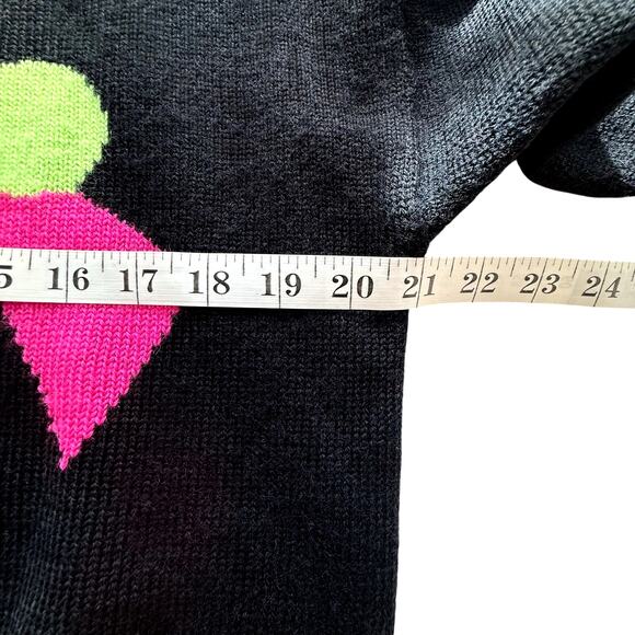 VTG 80s Meister Ski Sweater Womens sz L Black Pink Winter Snow - Picture 4 of 7